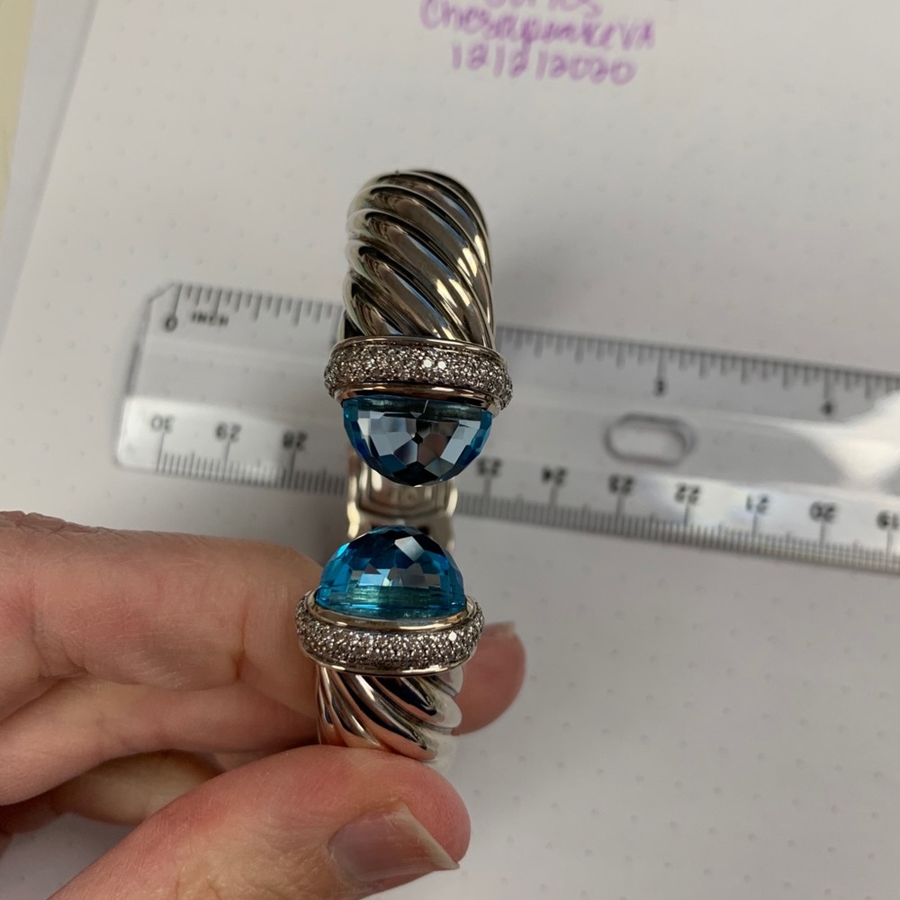 David Yurman Topaz and diamond cuff waverly